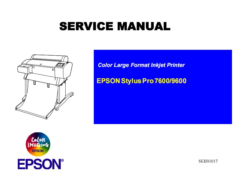 爱普生 7600 9600 绘图仪维修手册